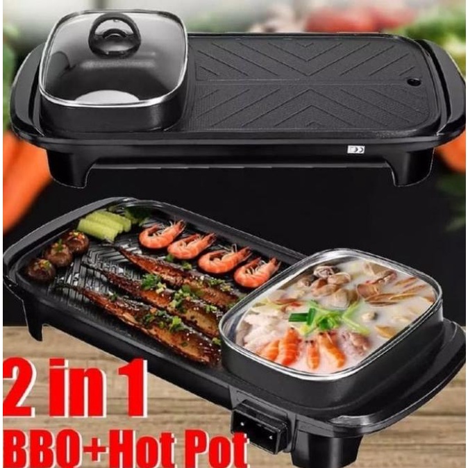 Panggangan BBQ dan Hotpot Elektrik 2 in 1 Grill BBQ Hotpot Elektrik silahkan di pesan