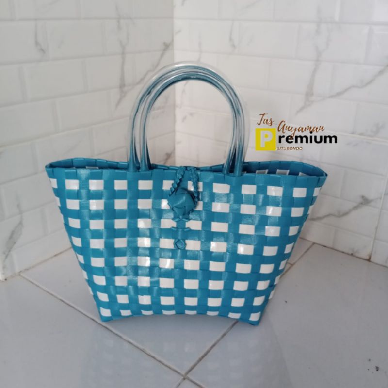 (T16) Polka 23x14x23cm Tas Anyaman Premium Situbondo/tas souvenir/hampers