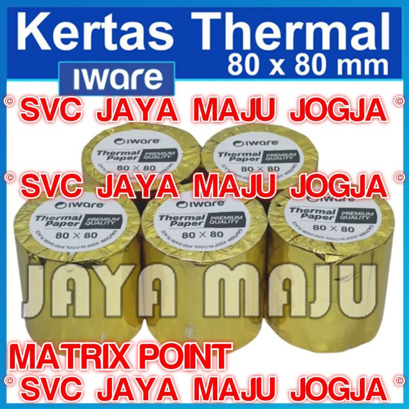 

[ MATRIX POINT ] 80 X 80 IWARE - KERTAS THERMAL / PAPER ROLL || KERTAS STRUK ATM EDC KASIR RESTO TOKO DIRECT THERMAL TANPA RIBBON || 80X80 80x80 - TMP3160 TMP 3160 TMP3250 TMP 3250