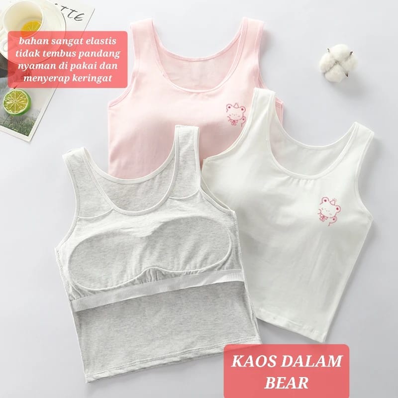 BAJUKIDDIE KAOS DALAM BEAR PAKAIAN DALAM ANAK REMAJA CEWEK TANK TOP CUP IMPORT