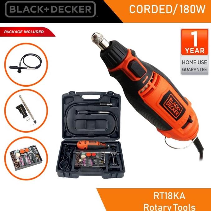 BLACK+DECKER RT18KA Mini Grinder Tuner Rotary Tool Set BlackDecker RTX
