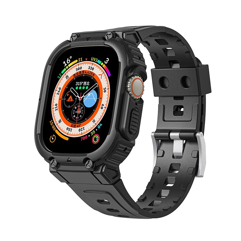 Tali✅2-in-1 Rugged Armor TPU Watch Strap Bumper Case Compatible with Apple Watch Ultra 8 7 6 SE 5 4 Protective Cover for iWatch DT8 ultra S8max DTNO.1 7