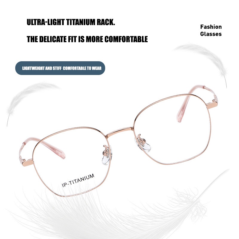 Kacamata Titanium Kualitas Tinggi Kacamata Lensa Korea Yang Dapat Diganti Eyeglasses Untuk Wanita Pria