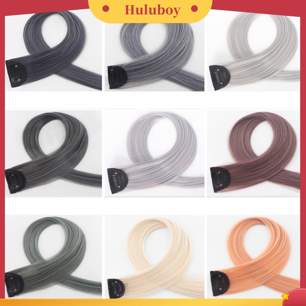 Wig Rambut Ekstensi Model Panjang Lurus Warna-Warni Untuk Wanita