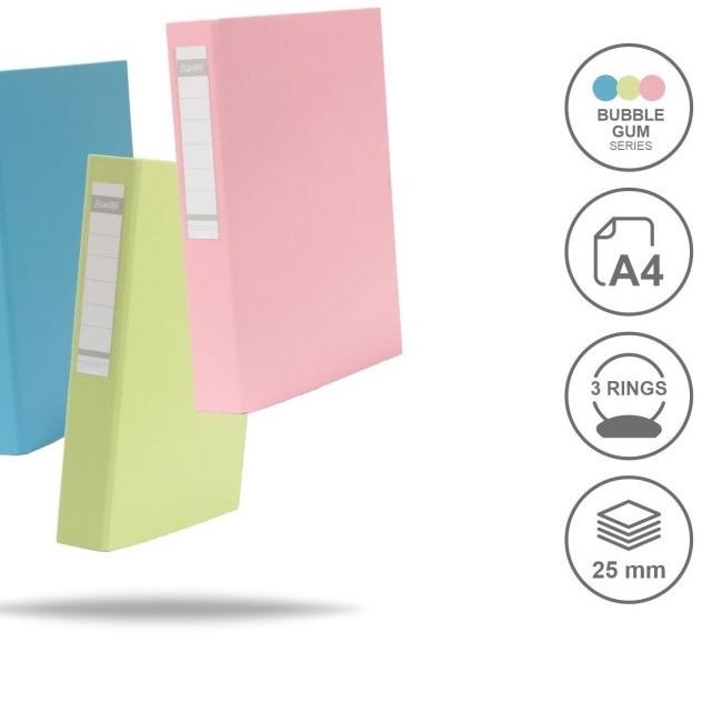 

☺_☻ Bantex Binder A4 3 Ring Warna Pastel