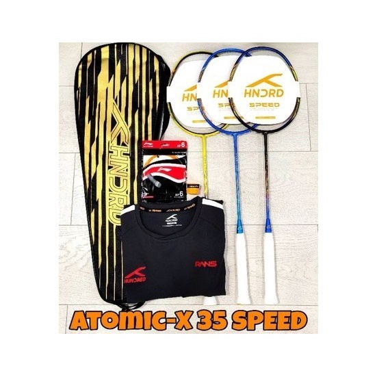 RAKET BADMINTON HUNDRED ATOMIC-X 35 SPEED ORIGINAL 100%