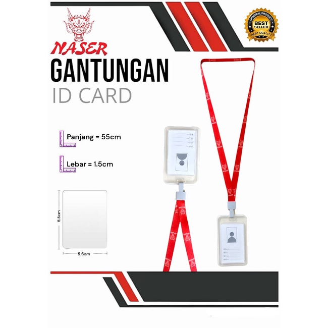

NASER Gantungan Name Tag ID Card/panitia/ gantungan kartu transparan