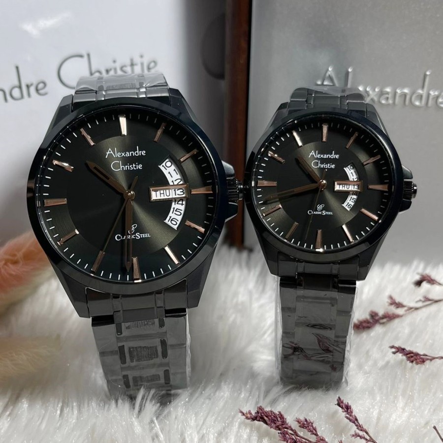 ORIGINAL Jam Tangan Pria &amp; Wanita Alexandre Christie AC 8680 / AC8680 / 8680 Garansi Resmi 1 Tahun, Staainless