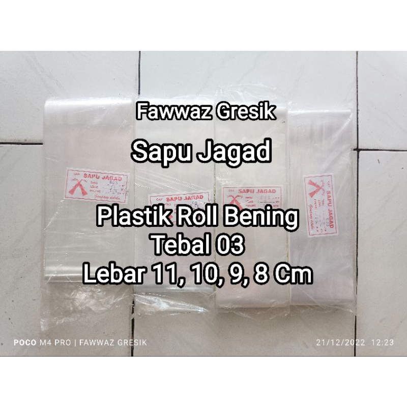 Plastik PP Roll Tebal 0.3 / PP Rol Bening Lebar 8 9 10 11 cm / Plastik Rol Bening / Plastik PP Roll