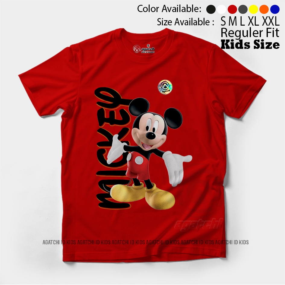 Baju Kaos Anak Laki - Laki Agatchi Motif karakter Micky