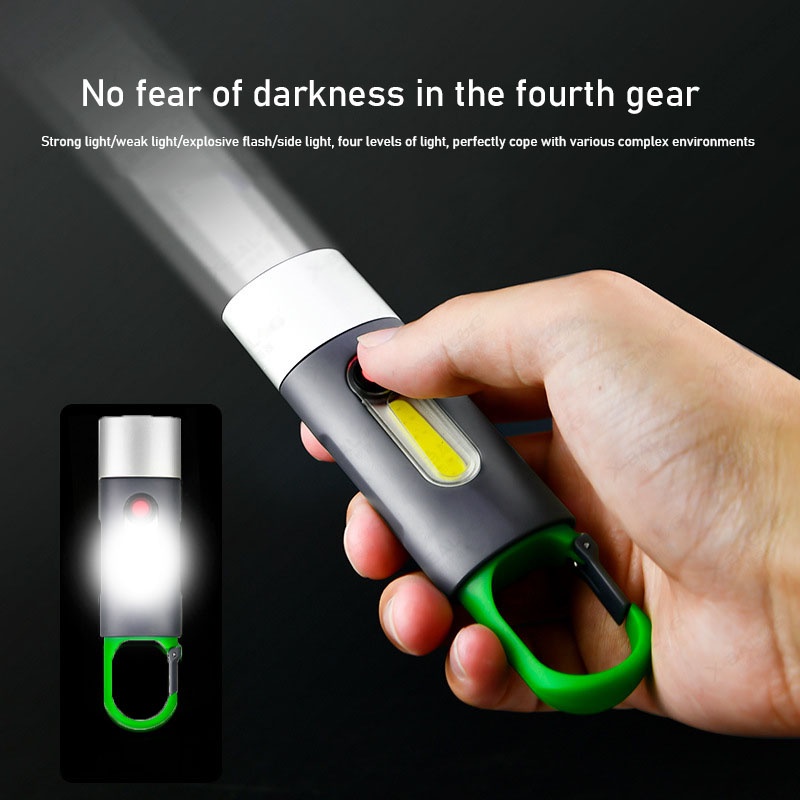 Senter Led Portable Rechargeable XP-G COB Flash Light Torch Lantern 4mode Penerangan Lampu Camping Senter Led Mini