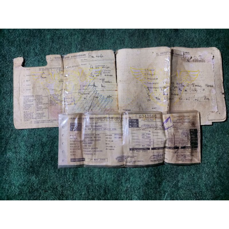 Surat cb 100 k5 surat cb k5 tahun 1980 warna abu-abu