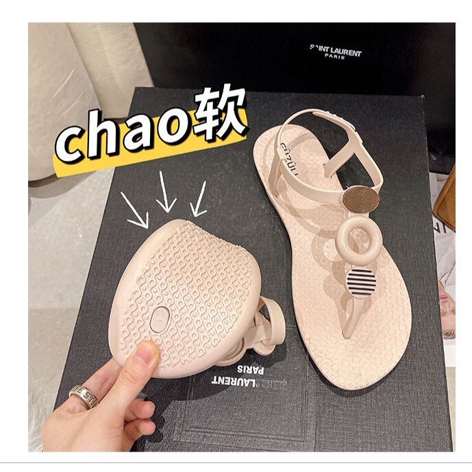 GROSIRTAS TG1606 Sandal Jepit Tali Wanita/Sandal Pantai Cantik Bohemian Segitiga/Bulat