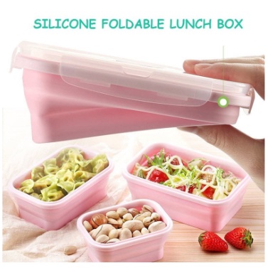 Silicone Lunch Box  Set 3 In 1 Kotak Makan Lipat Silikon Foldable