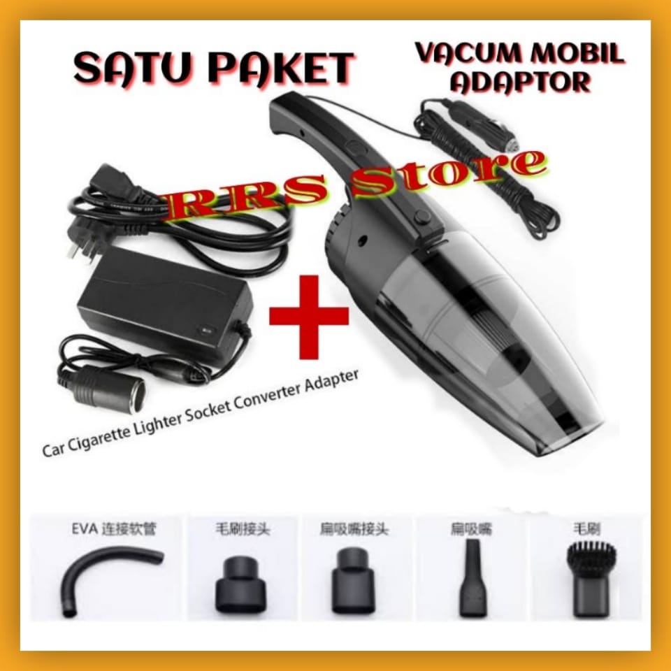 OTOHEROES Handheld Vacuum Cleaner Penyedot Debu Mobil 120W 12V CVC200 SATU PAKET DAN ADAPTOR 5A  VAKUM VACUM FAKUM PEMBERSIH RUMAH DAN MOBIL