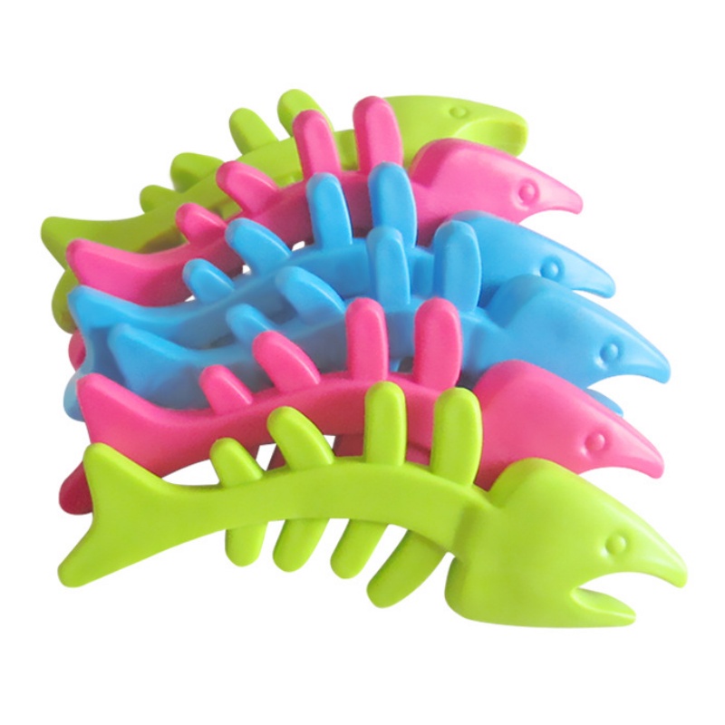Mainan Hewan Peliharaan Berbahan Karet Tahan Gigit Mainan Kucing Mainan Hewan Berbentuk Tulang Ikan
