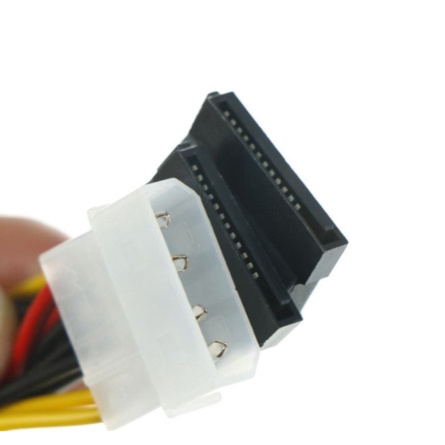 (UMU SUPPLIER) KABEL MOLEX 4PIN MALE TO DUAL SATA POWER 15PIN FEMALE