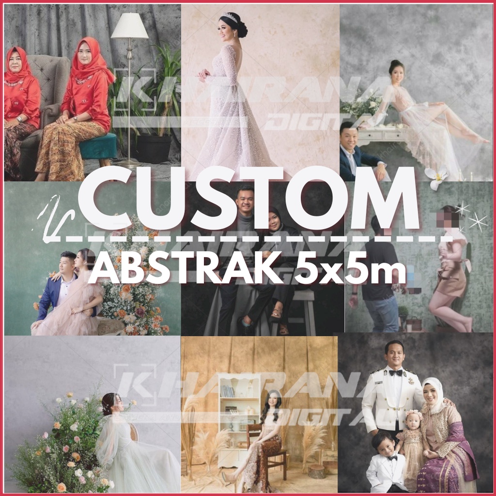 Background Backdrop Layar Latar Foto Studio Custom Abstrak Abu Hijau Hitam Cream Coklat Besar 5x5m 5