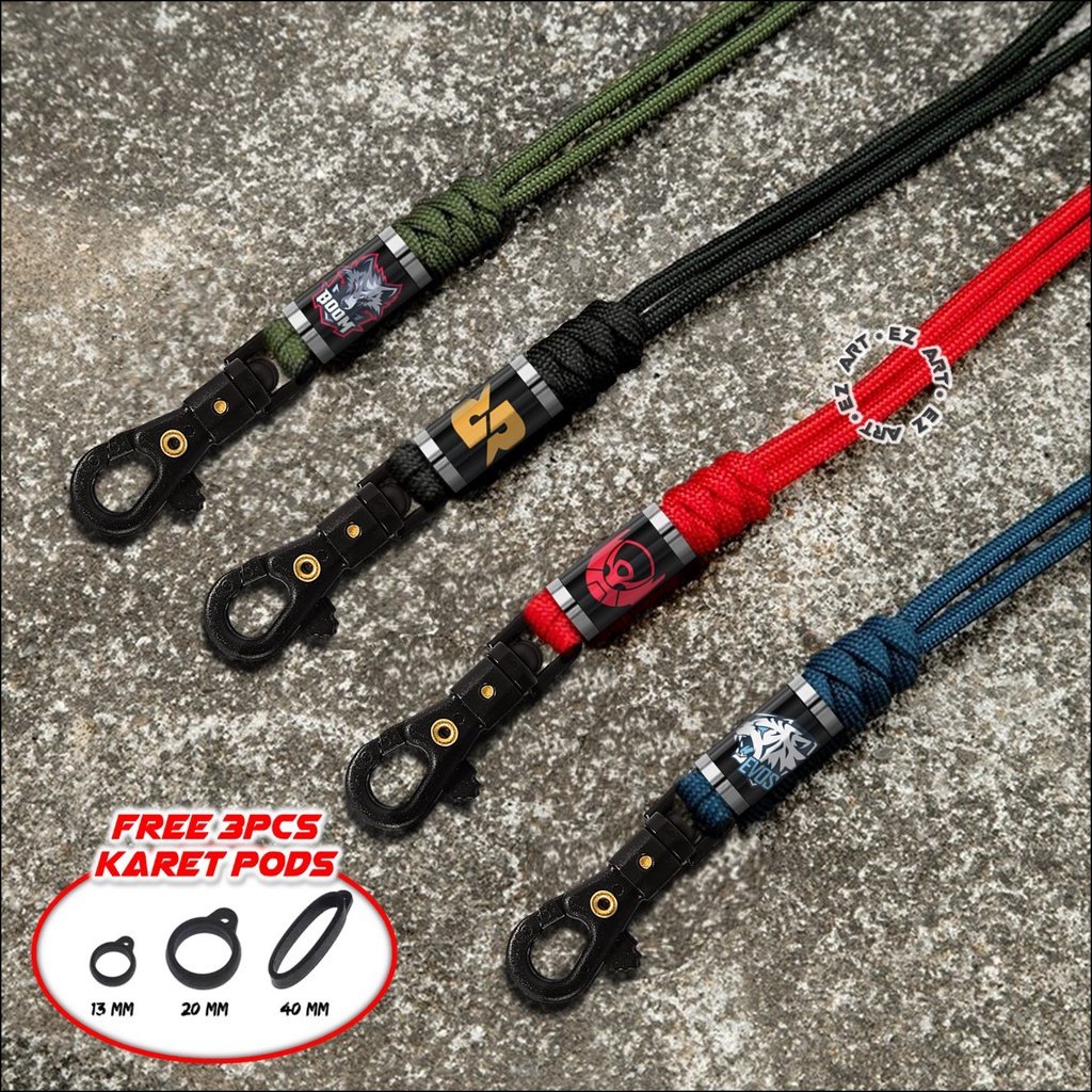 

[EZ Art] LANYARD LOGO ESPORT GANTUNGAN ID CARD / NAME TAG / HP TALI PARACORD BISA CUSTOM NAMA