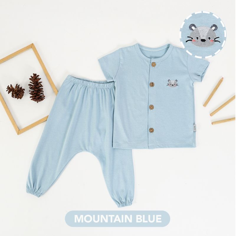 MOOI - BUTTON PAJAMAS - PIYAMA ANAK - SETELAN ANAK - SET ANAK - SETELAN BAYI