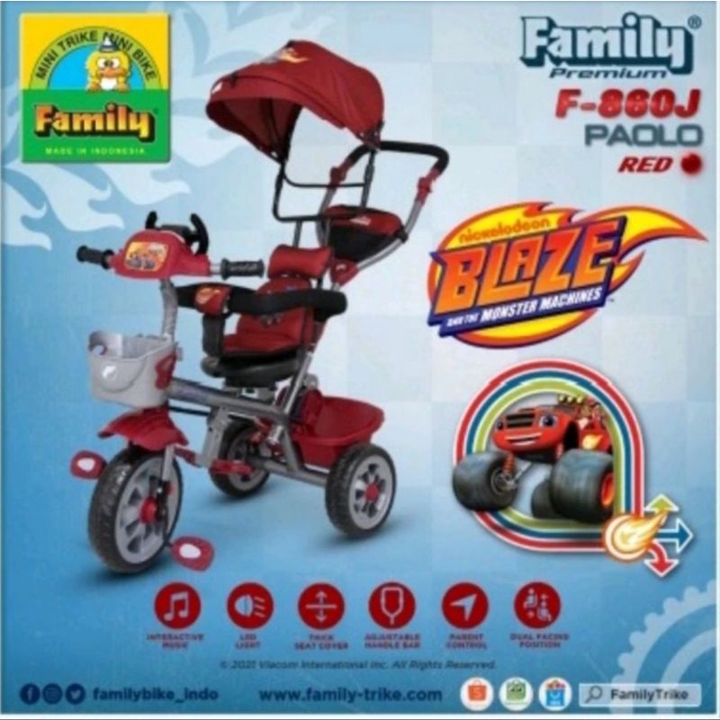 Sepeda R3 Roda 3 Stroller Anak Family Premium Paolo F-860J F 860 J
