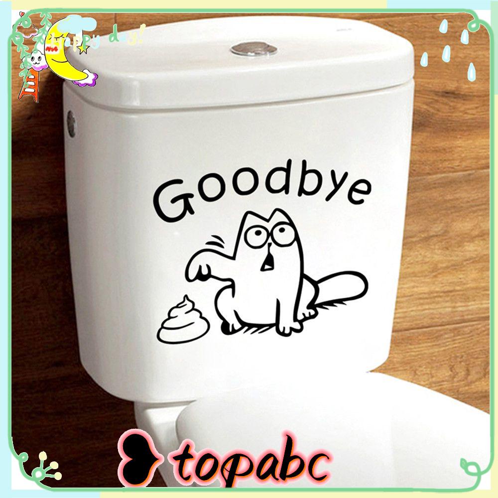 Top Toilet Seat Sticker Dekorasi Rumah Removable Kartun Dinding Decal