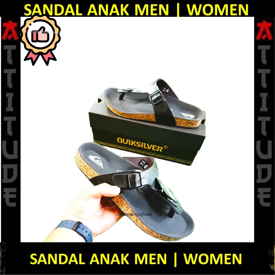 SANDAL KULIT PRIA CASUAL JAPIT SLOP SANDAL PUYUH ORIGINAL + BOX SENDAL QUIKSILVER TRENDY KEKINIAN SL