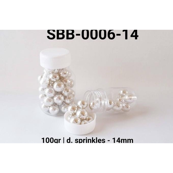 

[ COD ] GR-SBB-0006 prinkles sprinkle sprinkel mutiara silver perak 100gram