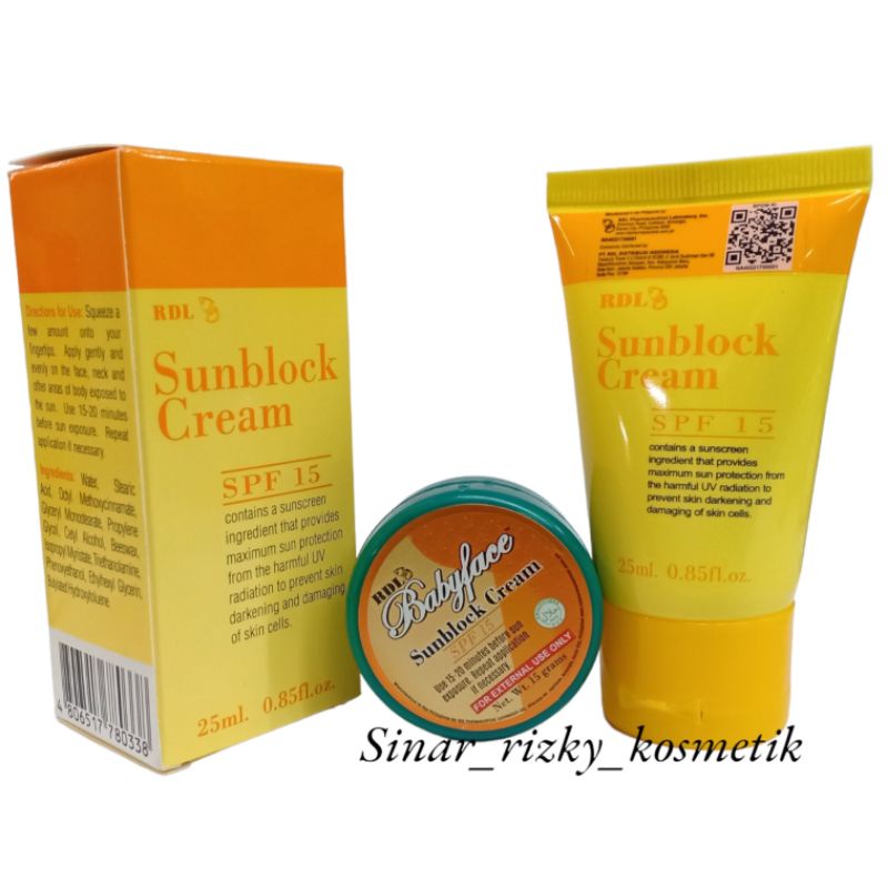 Sunblock Cream RDL Original Bpom - Philipines