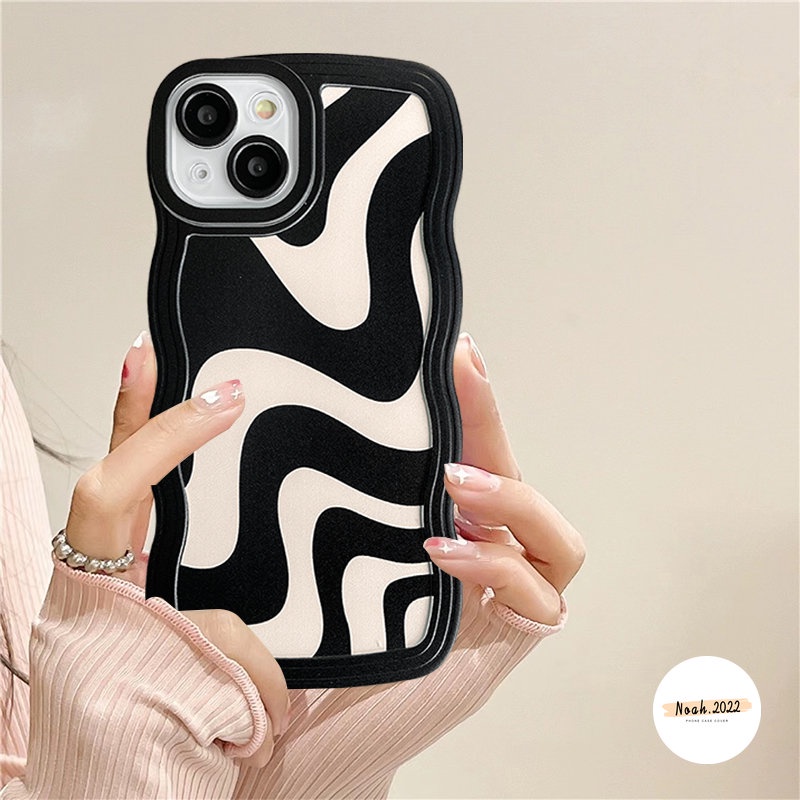 Soft Casing Oppo A17 A17K A77 A57 A55 A15 A15s A76 A96 A54 A74 A53 A33 A16 A16s A16K A16E A7 A5s A3s A5 A9 A11K A12 A12E Reno 8Z 8 7Z 7 6 5 4F Motif Zebra Wave Edge Casing TPU