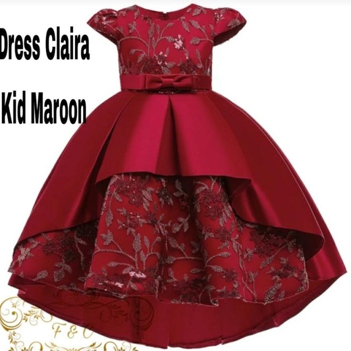 Promo Baju Dress Pesta Natal Brukat Anak Usia Umur 2 3 4 5 6 7 8 9 10 Tahun