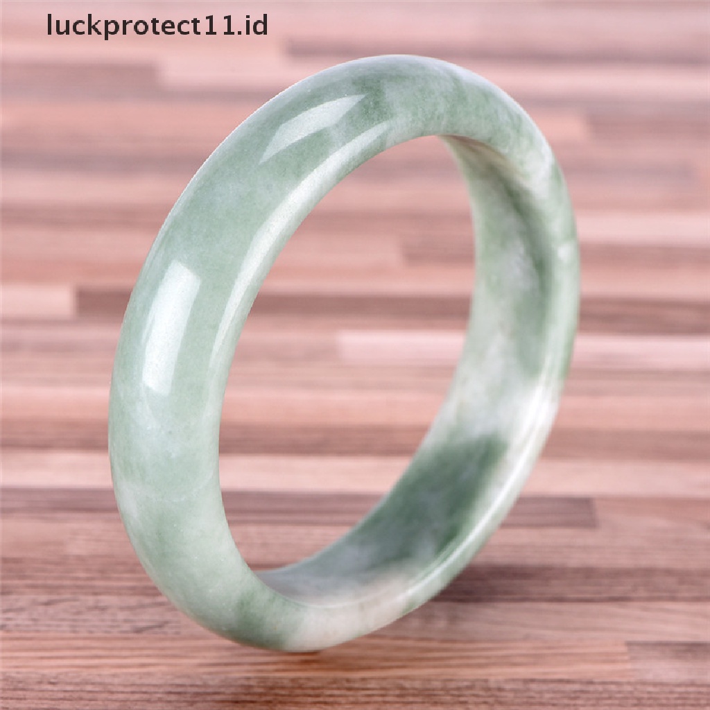 /Fashion Hot// Fashion// Gelang Bangle Permata Giok Hijau Alami Elegan Perhiasan Handmade Fashion.