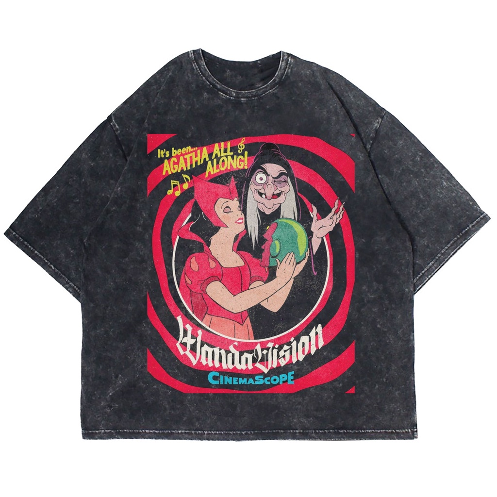 Patternmerch "snow white x Wanda vision aghata all along" Oversize T-shirt | washed tee | kaos vinta