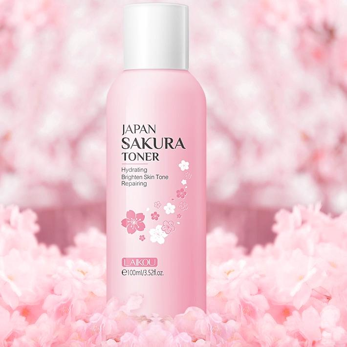 ゼ LAIKOU Serum Sakura Pembersih Pemutih Krim Toner Penghilang Kerutan Mata Sunscreen SPF50 ヘ