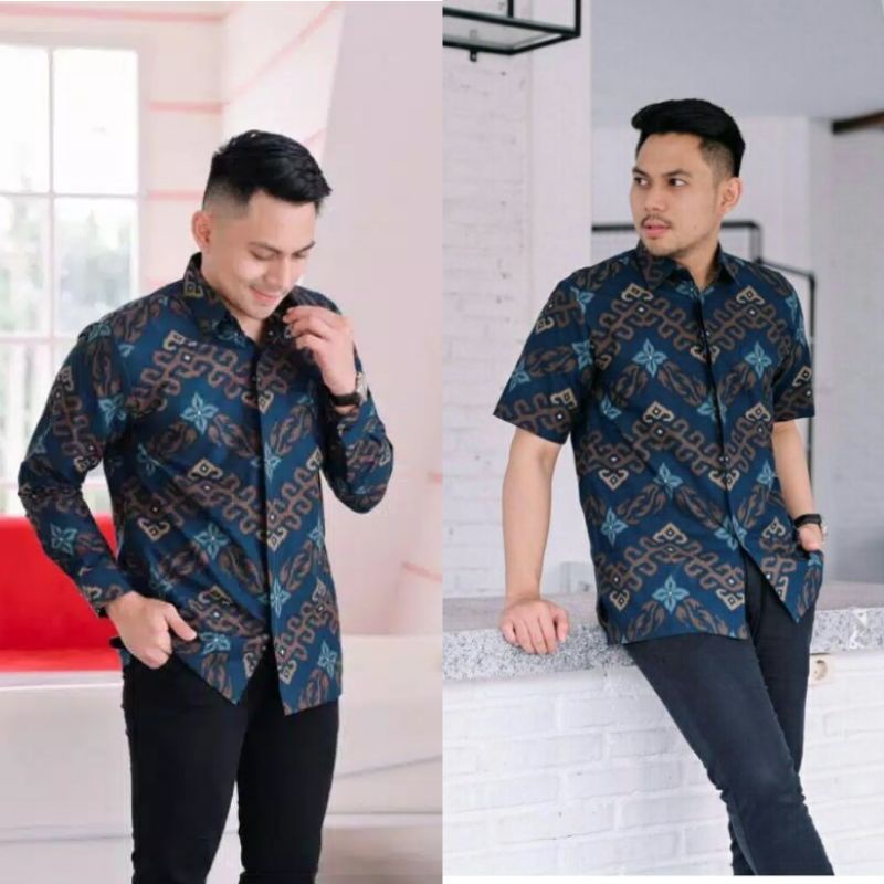 Baju batik pria kemeja batik pria cowok lengan pendek pekalongan G55