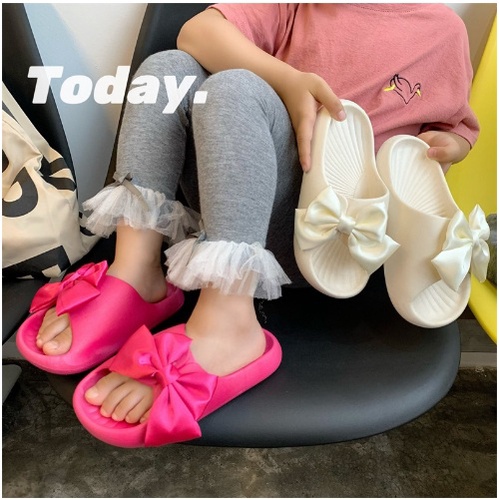 PVC Sandal Slop Jelly Wanita Butterfly Bahan Empuk Elastis Super Soft Rubber Import Korean Sol Non-Slip Summer Sandals