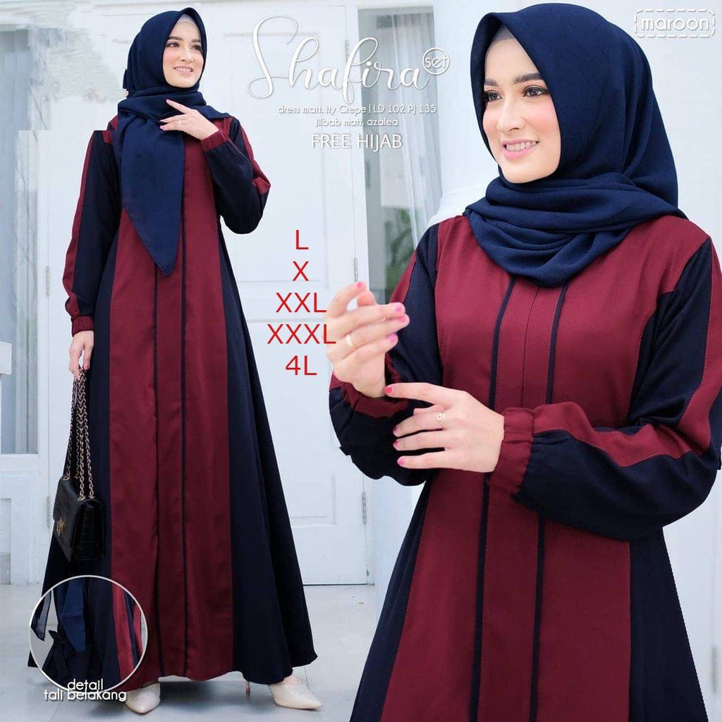 gamis ibu ibu murah plus hijab setelan baju muslim ibu2 kekinian bju muslimah remaja dewasa gsmis pr