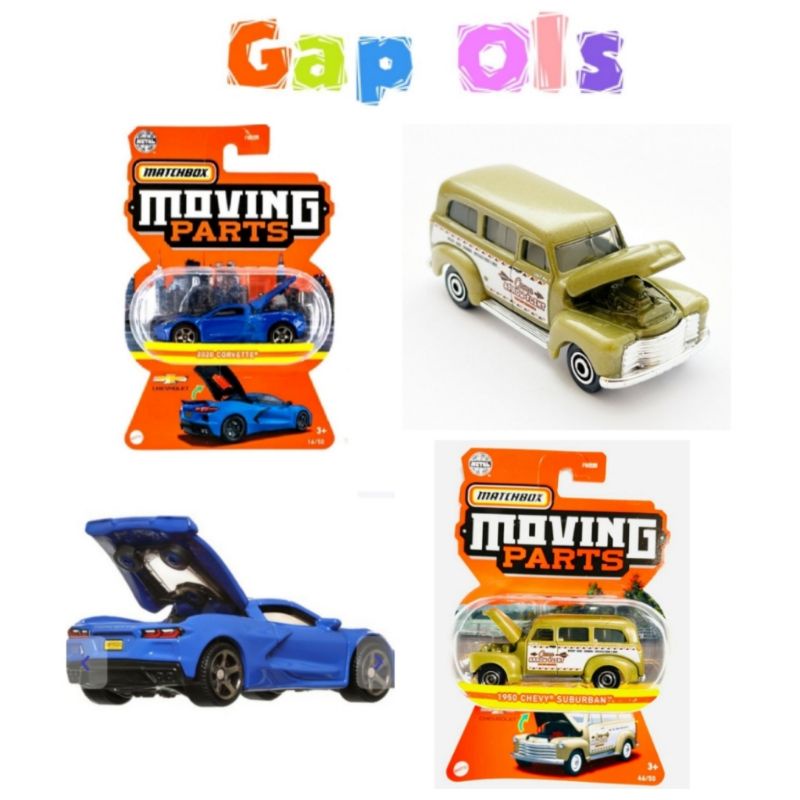 Matchbox Moving Parts 2022 1950 Chevy Suburban Matchbox Moving Parts 2020 Corvette