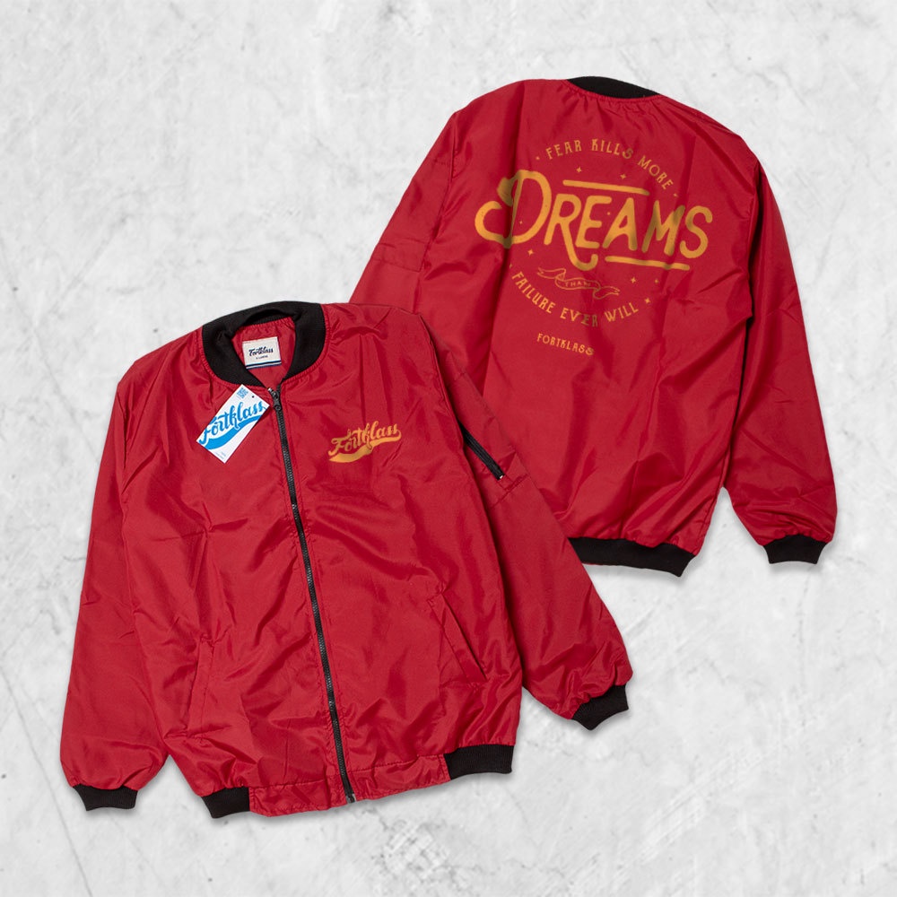 Fortglass Jaket Bomber Gafi Dream Jaket pria Lengan Panjang
