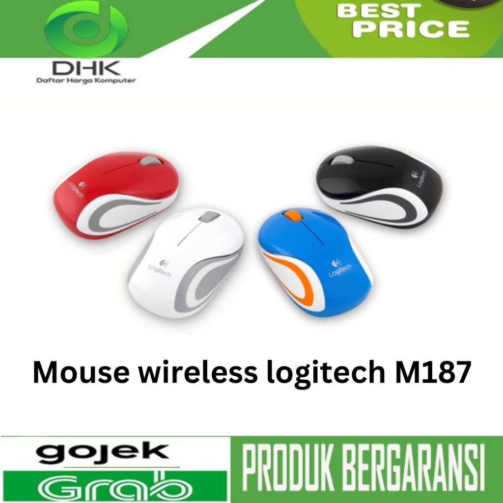 Mouse wireless logitech M187 original motif warna