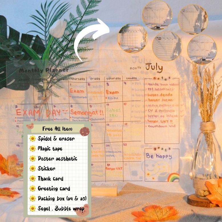 

BISA COD Acrylic Planner A3 A4 A5 Monthly Weekly To do list Korean aesthetic cute ins