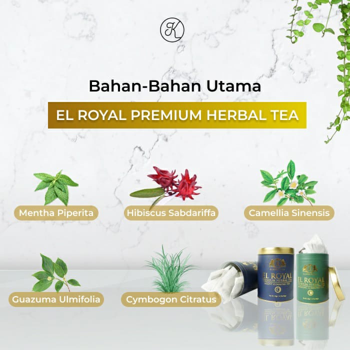 EL ROYAL PREMIUM HERBAL TEA MORNING &amp; NIGHT TEH HERBAL 1 PAKET - BPOM FREE SISIR SAKU TEH PELANGSING