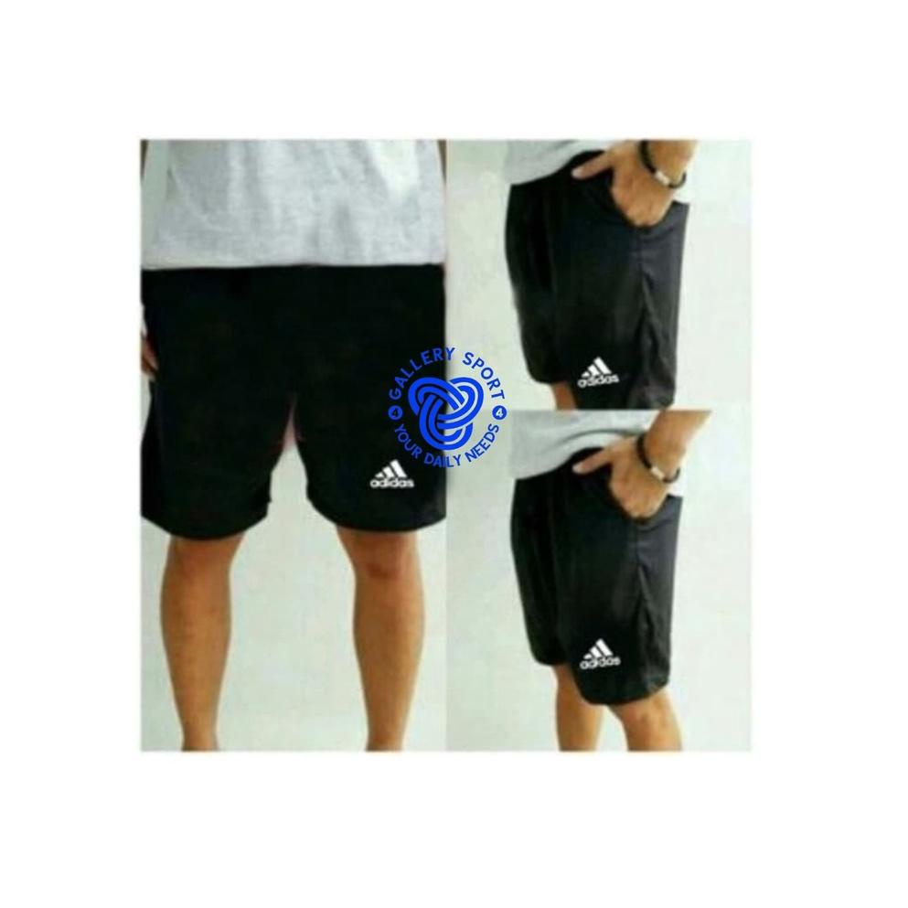 CELANA PENDEK BOLA FUTSAL HITAM POLOS BERKANTONG GRADE ORI-OBRAL CELANA OLAHRAGA RUNNING ‣ SKP.18De2