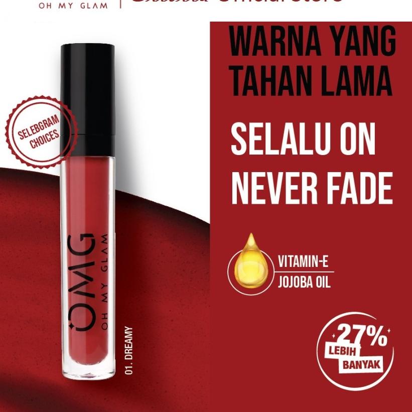 Murah nampol--OMG OH MY GLAM Matte Kiss Lip Cream Lipstick Lipstik LIPCREAM ORIGINAL Eriolla Officia