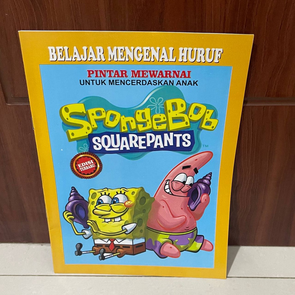 Activity Book Buku Mewarnai Sambil Belajar Mengenal Huruf 16 Halaman Hitam Putih - SPONGEBOB SQUAREP