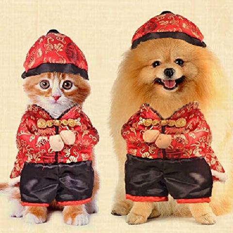 Baju Sincha Anjing Dan Kucing Jantan Type B / Baju Imlek Anjing Kecil