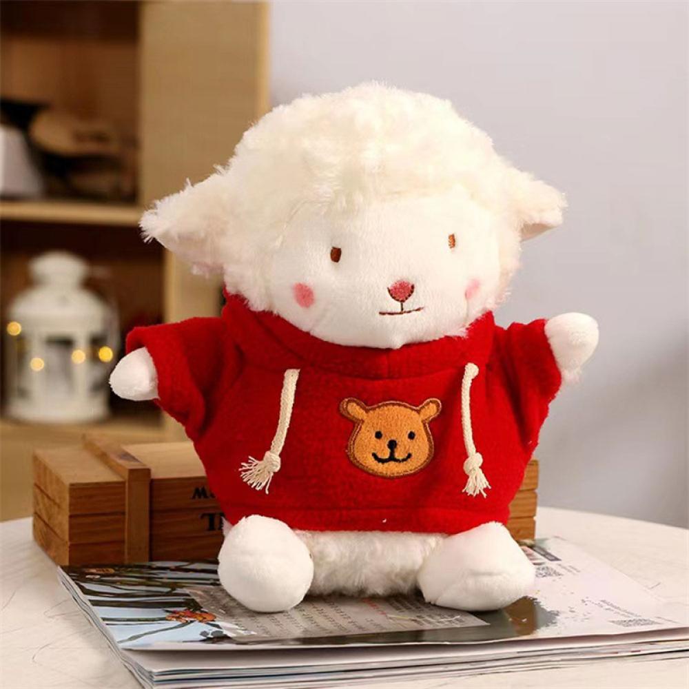 Timekey 23 cm Domba Lucu Mainan Mewah Boneka Lembut Kawaii Domba Boneka Binatang Bantal Ulang Tahun Natal Mainan Untuk Anak Anak L2M6