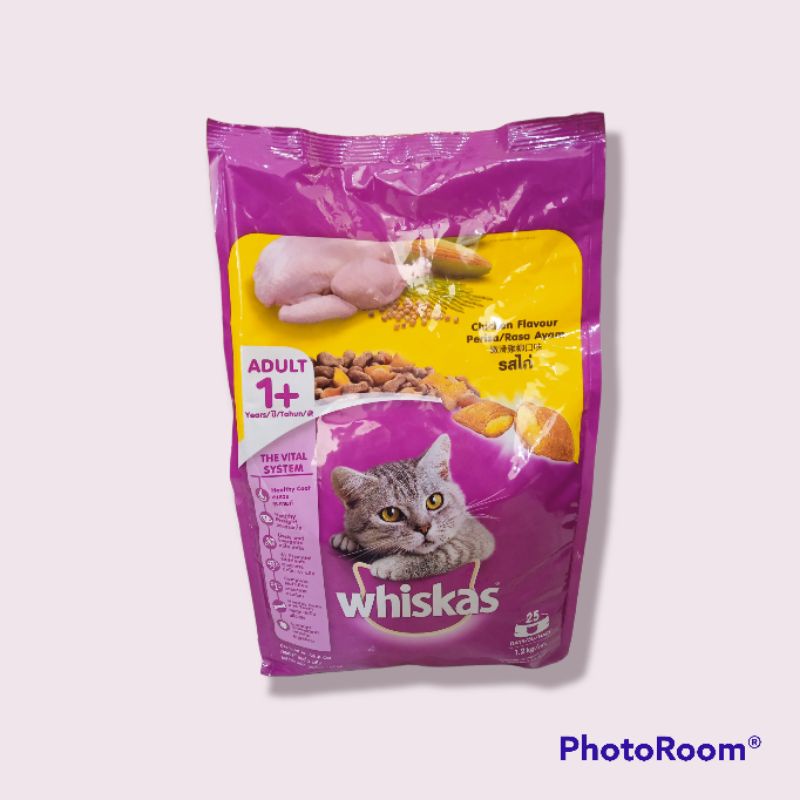 Cat Food Adult Whiskas 1,2kg Makanan Kucing Dewasa Chicken Flavour