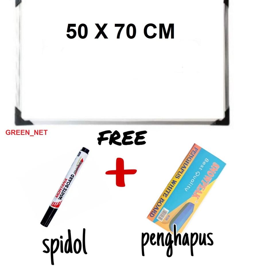 

Murah Berkualitas Papan Tulis Spidol dan Kapur Whiteboard / Blackboard Ukuran 50X70 (FREE SPIDOL DAN PENGHAPUS)