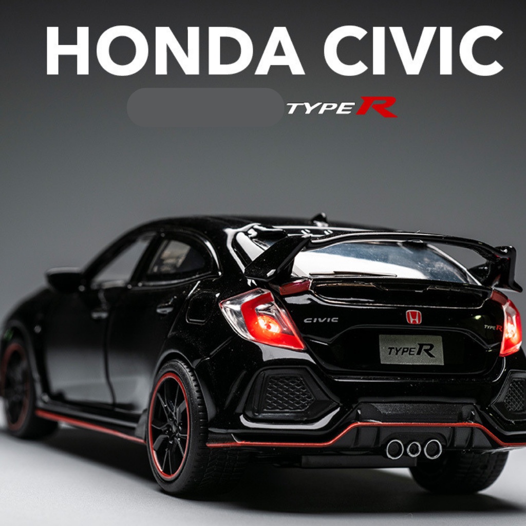 DIECAST MINIATUR MOBIL HONDA CIVIC TYPE R  METAL  1:32 BISA DITARIK ADA SUARA DAN LAMPU ORIGINAL MINIAUTO